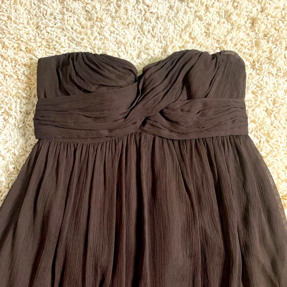 J.Crew Silk Chiffon Dress Espresso/Brown - Picture 2 of 5